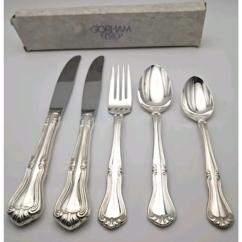 Gorham Valcourt Silverplate 5 Piece Place Set Flatware Japan No Place Fork!